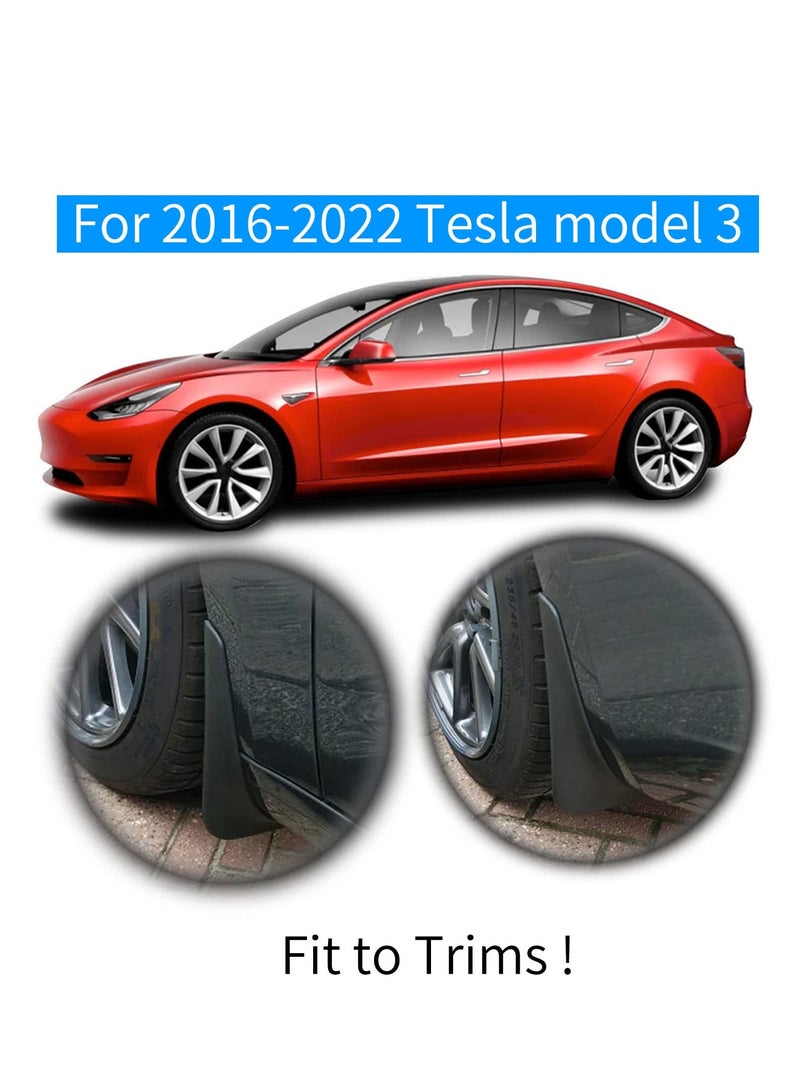 SOLARAE Mud Flaps Splash Guards for Tesla Model 3 - Complete Set of 4 Front and Rear Mudguards with Screws, No Drill Installation, Customized for Full Protection. - Image 5