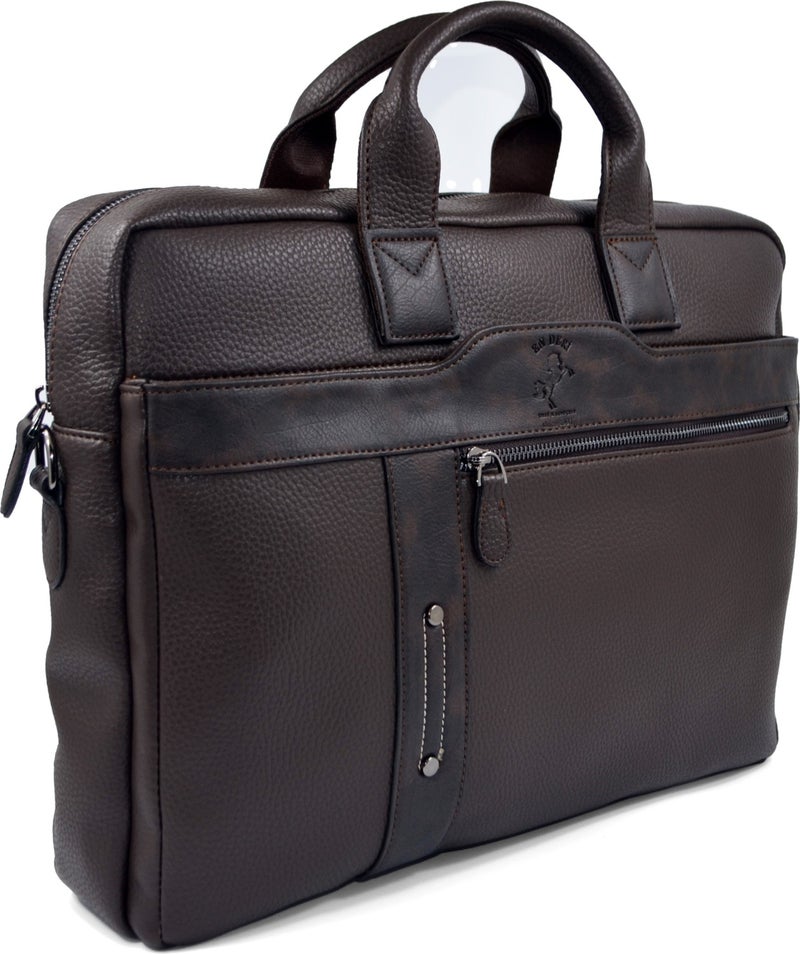 EN Deri EN Leather 15.6-17.3 Inc Waterproof Multi-Compartment Shoulder and Hand Strap Document and Laptop Bag  - Image 1