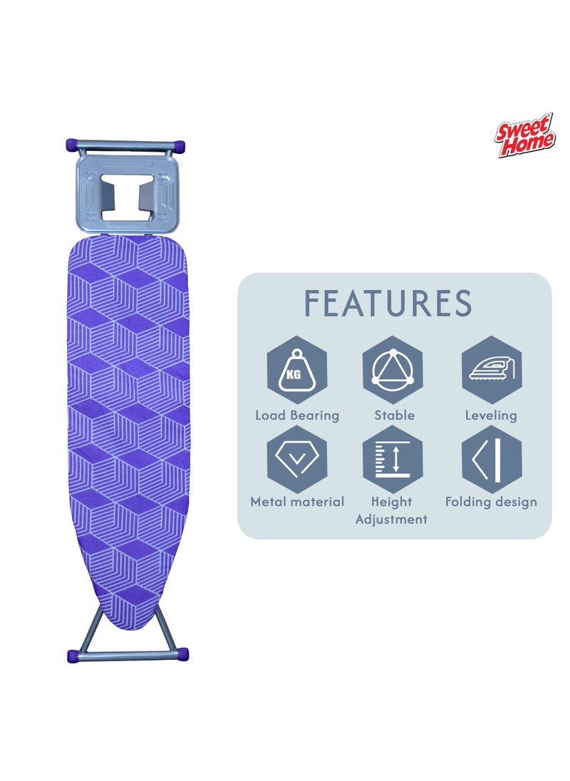 Sweet Home Sweet Home Ironing Board with Adjustable Height Mechanism Heat Resistant Foldable Ironing Board Cotton Cover Freestanding Heavy-Duty Non Slip Legs for Home, Laundry Room or Dormitory Use  - Image 3