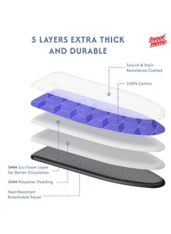 Sweet Home Sweet Home Ironing Board with Adjustable Height Mechanism Heat Resistant Foldable Ironing Board Cotton Cover Freestanding Heavy-Duty Non Slip Legs for Home, Laundry Room or Dormitory Use  - Image 5