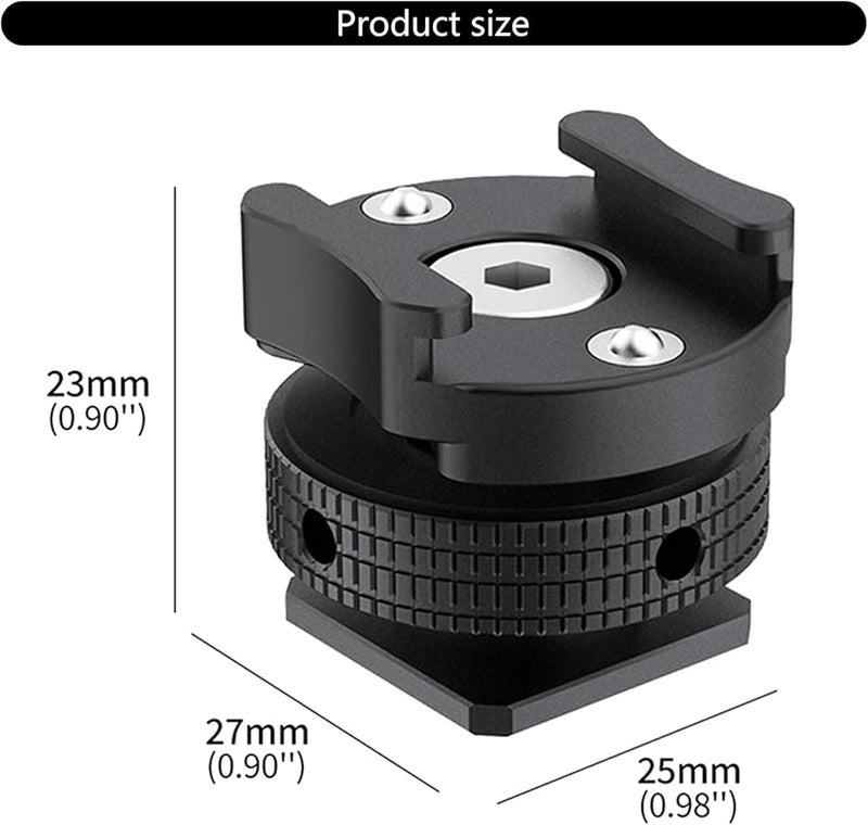 360 Rotating Cold Shoe Microphone Stand Adapter High Compatibility For Studio Outdoor Vlogging - Image 4