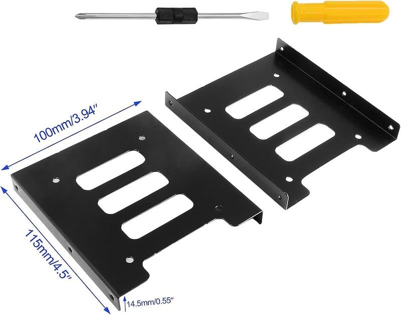 Suiwotin 12PCS SSD Bracket 2.5 to 3.5 Adapter, HDD Hard Disk Drive Bays Holder, Mounting Kit With Metal Adapter, Screwdriver and Screws - Image 3