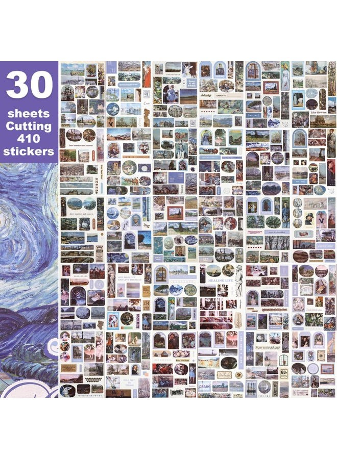 Auguro Vintage washi Stickers Ephemera Sticker Book for Journaling with 500 Stickers and 20 Scrapbook Papers Art Journal Sticker - Image 3