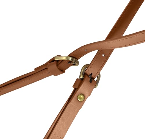 Murtenze 2 Pack 65cm to 71cm Adjustable Handbag Handles, Light Brown Leather Purse Strap Leather Shoulder Strap Purse Straps Replacement Purse Handles for Crossbody - Image 4