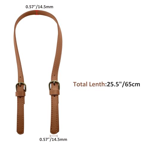 Murtenze 2 Pack 65cm to 71cm Adjustable Handbag Handles, Light Brown Leather Purse Strap Leather Shoulder Strap Purse Straps Replacement Purse Handles for Crossbody - Image 5