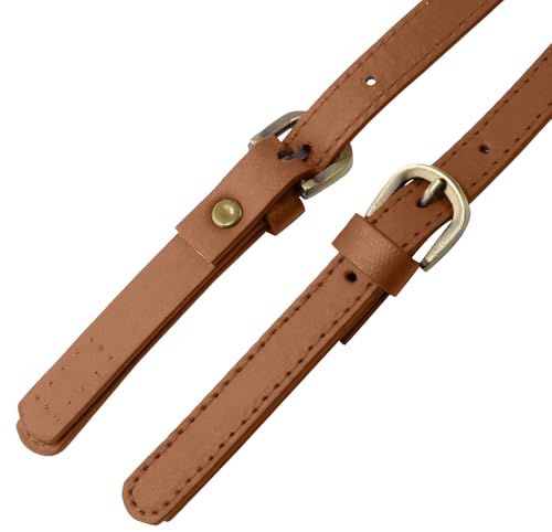 Murtenze 2 Pack 65cm to 71cm Adjustable Handbag Handles, Light Brown Leather Purse Strap Leather Shoulder Strap Purse Straps Replacement Purse Handles for Crossbody - Image 3