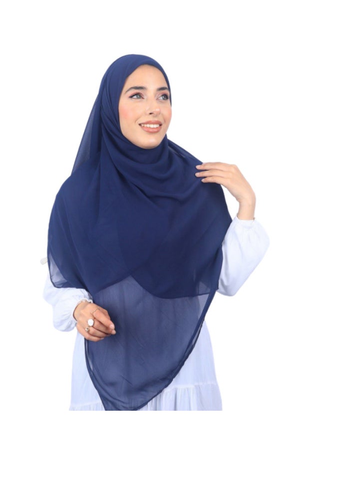 Generic Plain Malaysian Khimar, 150 x 150 cm | Soft and light crepe chiffon material | Suitable for veiled women - full coverage and everyday elegance  - Image 1