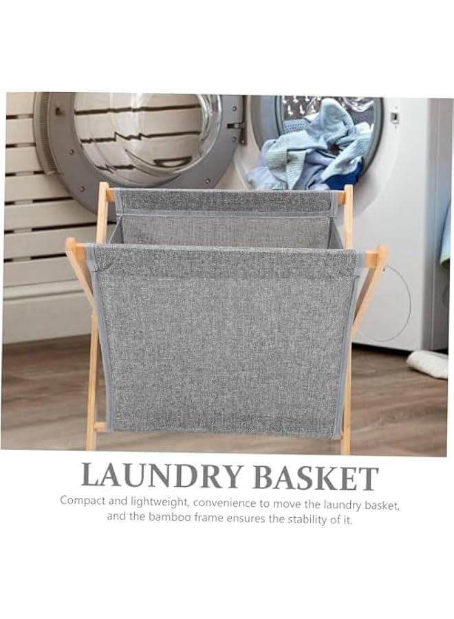 HOOKOR Folding Laundry Basket,Dirty Clothes Hamper Sundries Basket Clothes Storage Basket Clothes Hamper for Clothes Storage Clothes Holder with Removable Fabric Liner Bag,X Frame (Grey) - Image 5