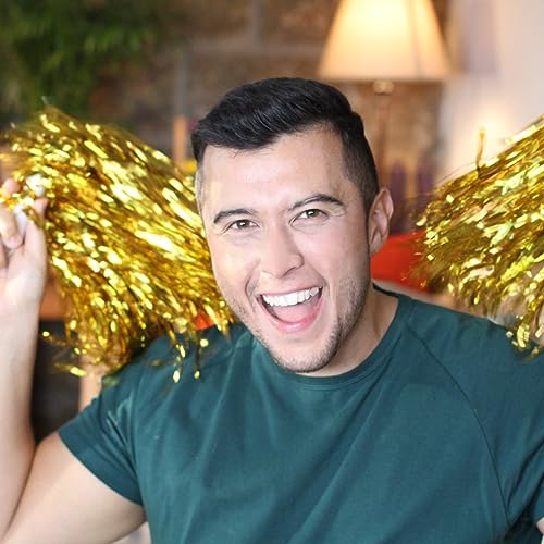 Lovecheer 24PCS Metallic Gold Pom Poms Cheerleading with Handle for Sports Team Spirit Basketball Soccer Hockey Party Cheering - Image 5