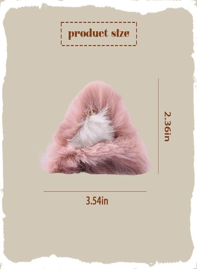 Kefley Cute Pink Cat Ears Clips for Hair Furry Realistic Halloween Cats Ears Clips Hairpins Barrettes Kawaii Plush Cat Kitty Cosplay Party Hair Accessories Halloween Costumes Headpiece Headdress - Image 3