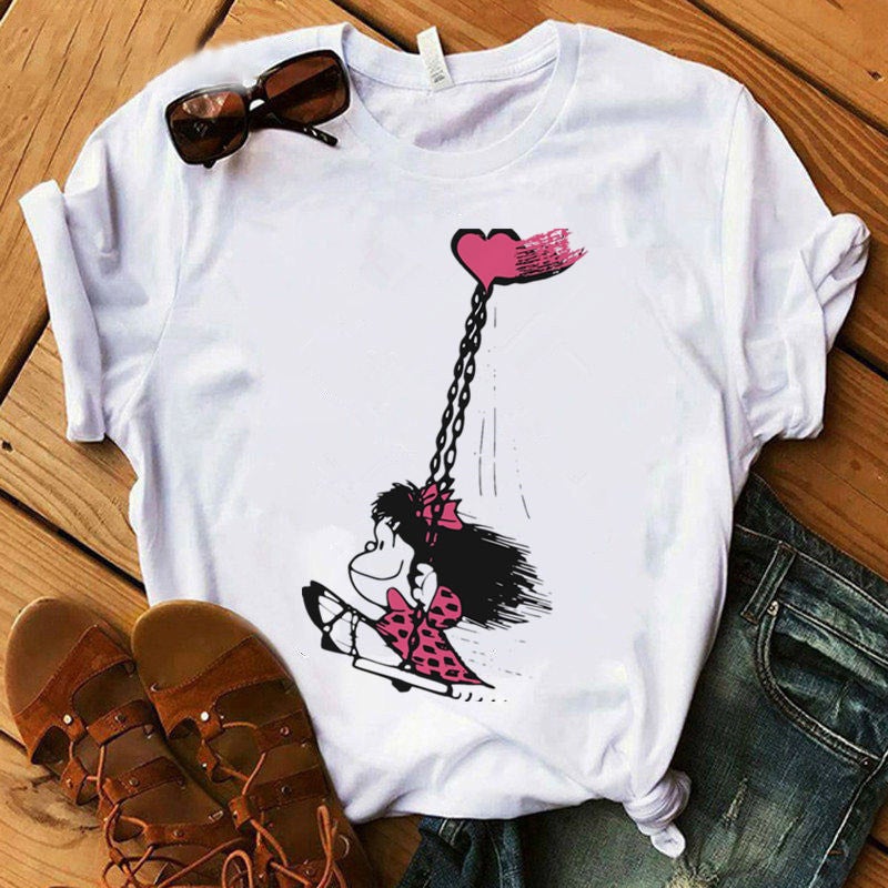[Same Day] T-Shirt Women'S Short Sleeve Printed T-Shirt Cartoon Source Women'S Clothing - Image 1