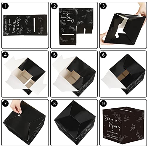 Pajean 50 Pcs Share a Memory Cards for Collections of Life, Memory Cards Box for Guest Ideas Funeral Graduation Wedding Bridal Shower Birthday Anniversary Retirement(Black) - Image 4