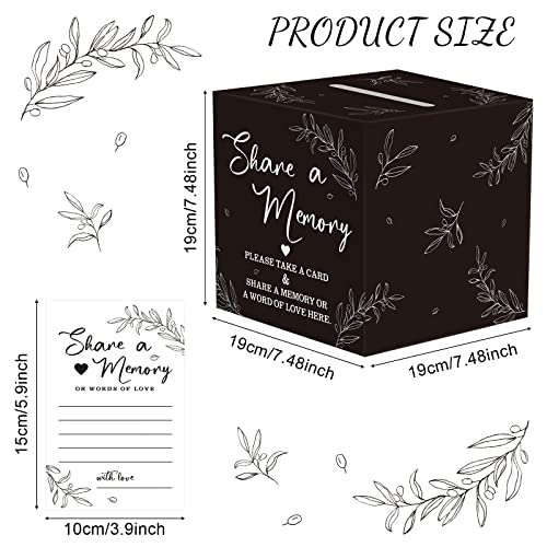 Pajean 50 Pcs Share a Memory Cards for Collections of Life, Memory Cards Box for Guest Ideas Funeral Graduation Wedding Bridal Shower Birthday Anniversary Retirement(Black) - Image 2