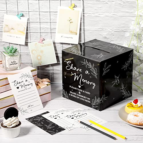 Pajean 50 Pcs Share a Memory Cards for Collections of Life, Memory Cards Box for Guest Ideas Funeral Graduation Wedding Bridal Shower Birthday Anniversary Retirement(Black) - Image 5