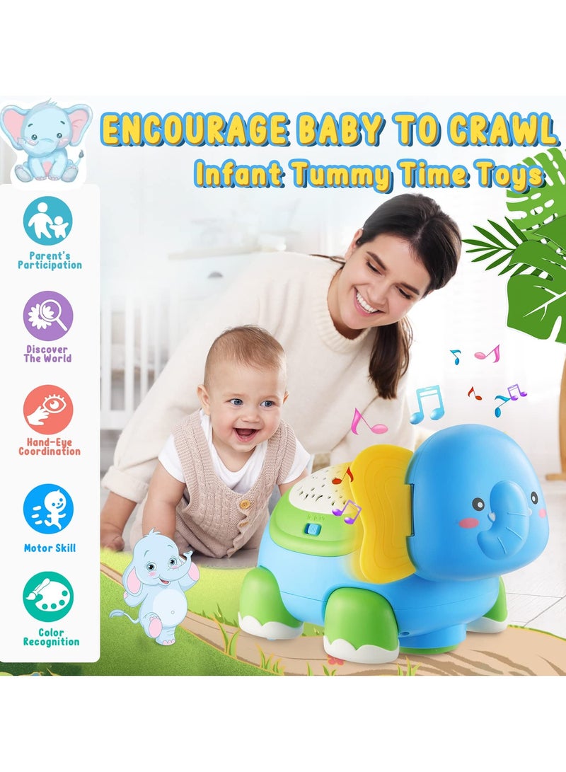 SOLARAE Baby Crawling Toy, Light Up Musical Toy for 6 to 12 Months Boys Girls, Elephant Crawling Infant Toy for Toddlers 1-3, Early Educational Musical Light Up Toy for 0-3 Baby Gift - Image 2