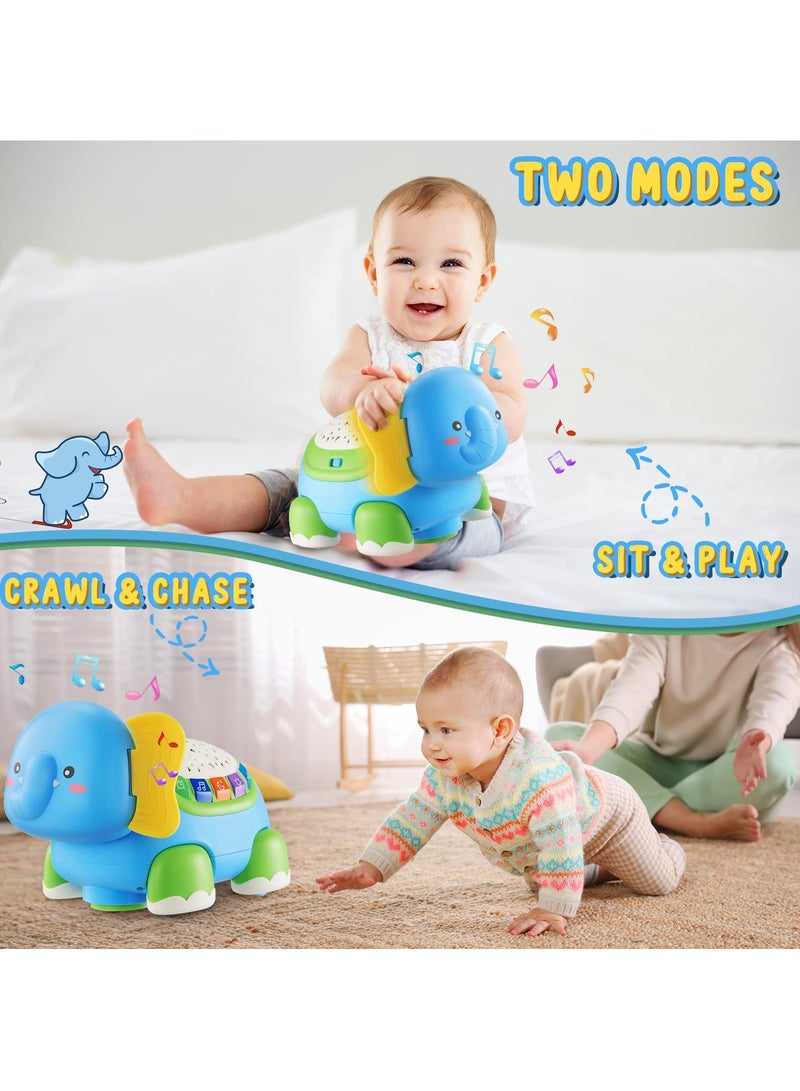 SOLARAE Baby Crawling Toy, Light Up Musical Toy for 6 to 12 Months Boys Girls, Elephant Crawling Infant Toy for Toddlers 1-3, Early Educational Musical Light Up Toy for 0-3 Baby Gift - Image 3