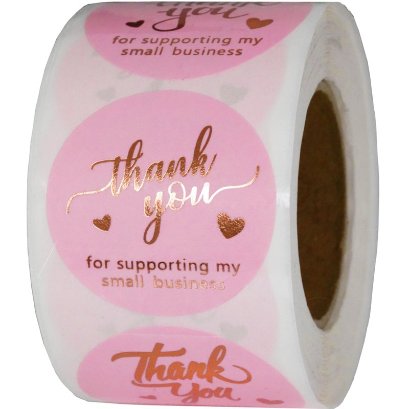 500 Pcs 15 Inch Pink and Rose Gold Thank You Stickers for Small Business SelfAdhesive  Waterproof Stickers with Beautiful Designs Strong and Durable Envelope Seals