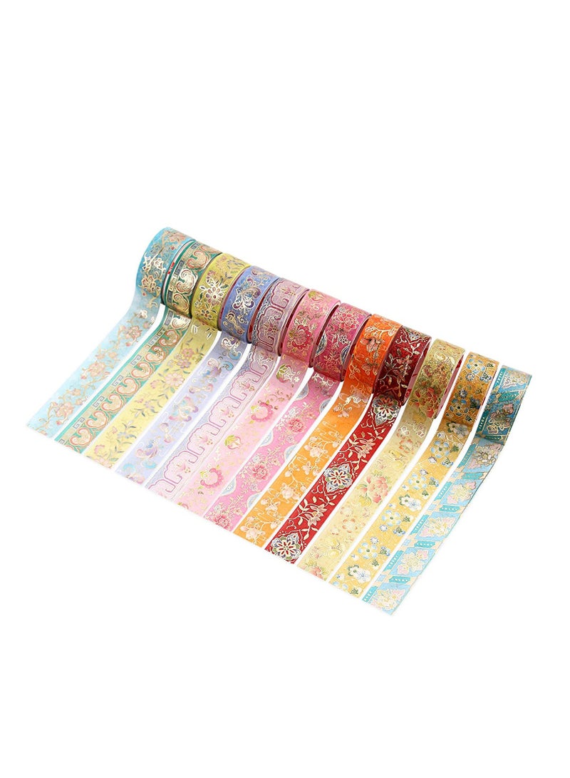 Excefore Vintage Paper Tape 12 Rolls Floral Decorative Tape Adhesive Tape 15mm Broad Tape for Kids Beautiful Sticky Tape for Girls Adhesive Tape for Journaling Supplies Scrapbooking Junk Journal Supplies - Image 5