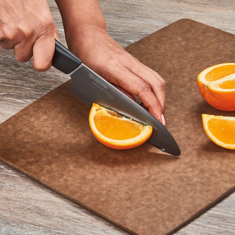 Kyocera Advanced Ceramic Revolution Series 5-1/2-inch Santoku Knife, Black Blade - Image 2