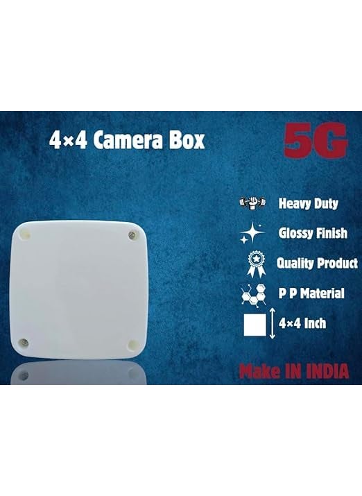WALLPLAST WALLPLAST Heavy Duty 4x4 CCTV Camera Junction Box PP Material Glossy White Finish Made in India pack of 10  - Image 2