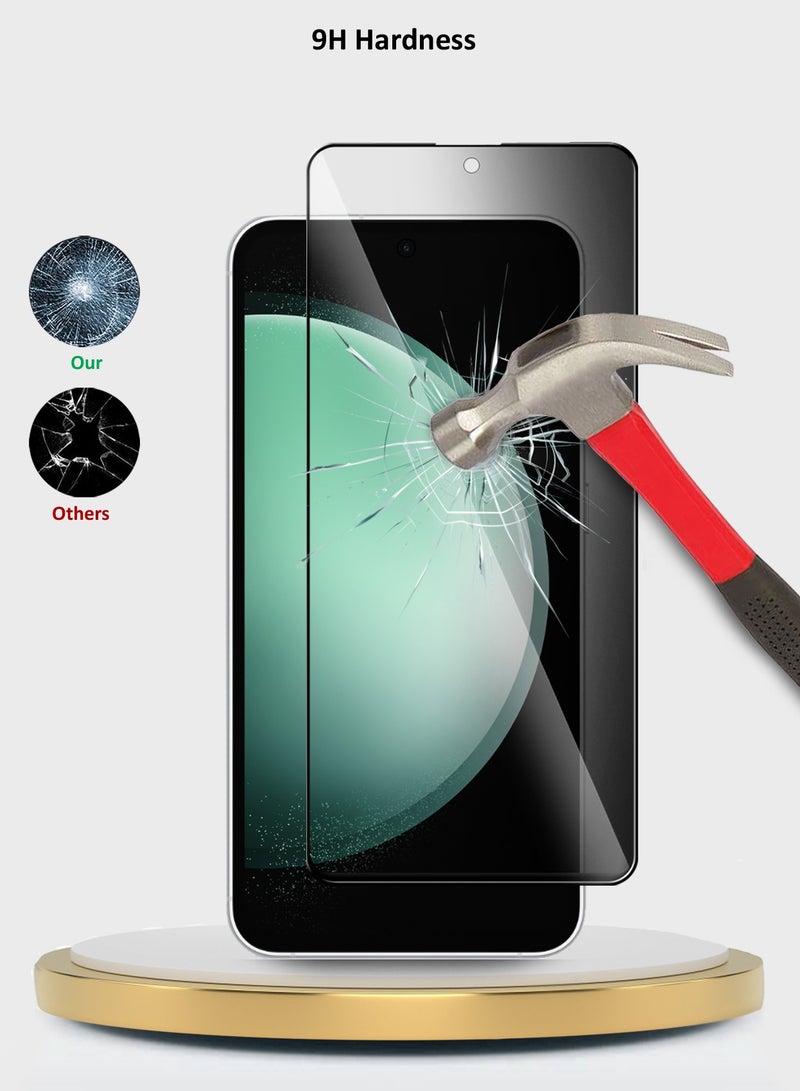 Wtech Samsung Galaxy S24 FE 5G 2024 Premium E2E Privacy Full Glue Full Cover Tempered Glass Screen Protector (MSGECP) - Clear/Black - Image 3