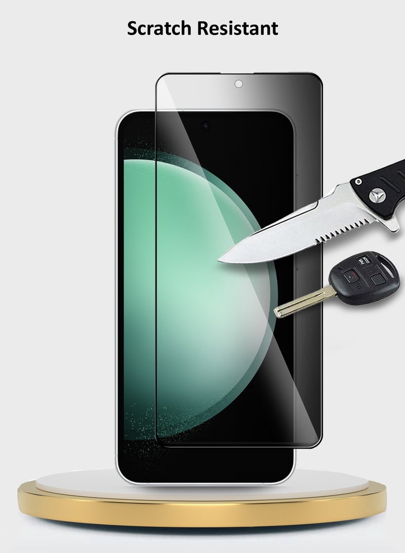 Wtech Samsung Galaxy S24 FE 5G 2024 Premium E2E Privacy Full Glue Full Cover Tempered Glass Screen Protector (MSGECP) - Clear/Black - Image 5