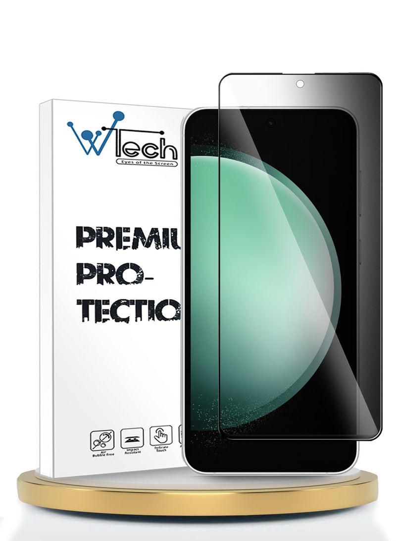 Wtech Samsung Galaxy S24 FE 5G 2024 Premium E2E Privacy Full Glue Full Cover Tempered Glass Screen Protector (MSGECP) - Clear/Black - Image 1