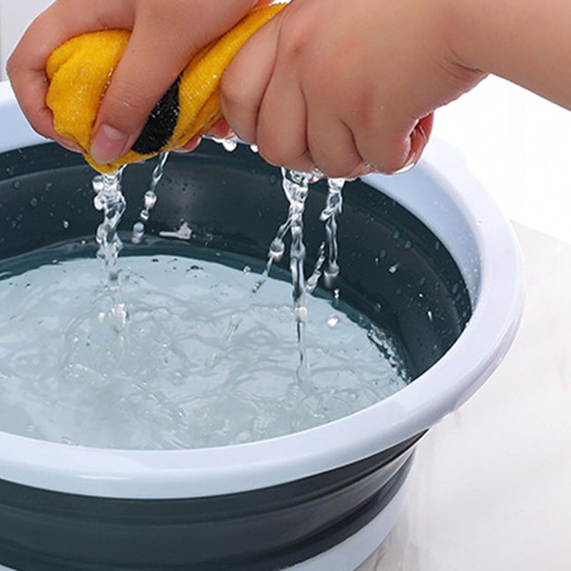 Foldable Wash Basin Multipurpose Foldable Collapsible Washbasin Portable Collapsible Dish Tub Bucket for Kitchen Sink Dishing Fruit RV Camping Washing Clothes (S) - Image 3