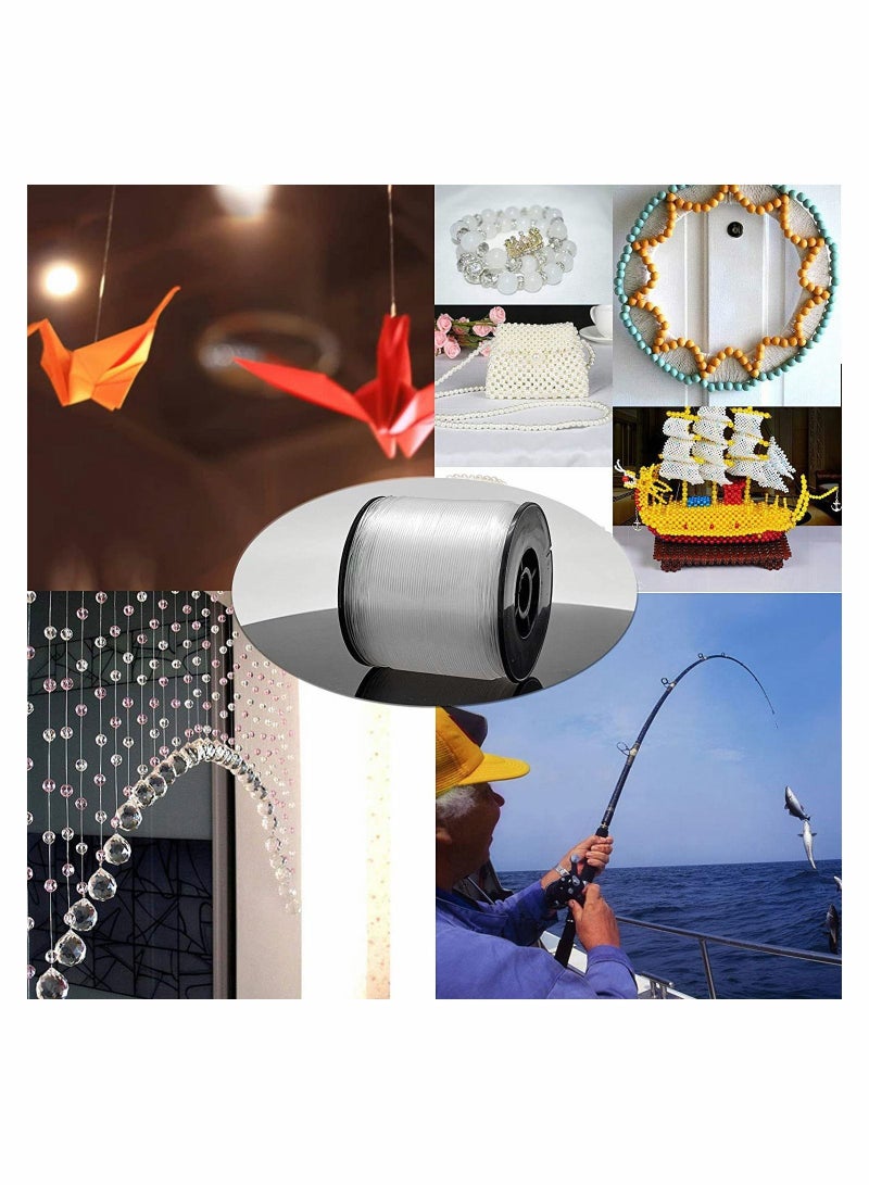 Generic Fishing Wire Strong Clear Invisible Hanging 0.8mm up to 100lbs 656Ft Nylon Thread with 100PCs Aluminum Crimping Loop Sleeves Kit for Decor Balloon Garland Crafts  - Image 5