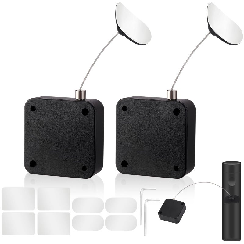 MERDTTES 6.5 Ft Retractable Remote Control Tether Locks, Security Lanyard Lock with Adjustable Leash Length Clasp for TV Remote Control, Tablets Showroom, Gaming Controller (2 PCS) - Image 1