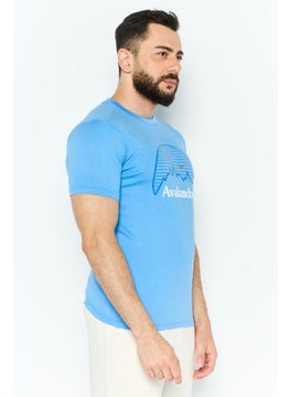 Avalanche Men Sportswear Fit Short Sleeves Outdoor T-shirt, Blue  - Image 2