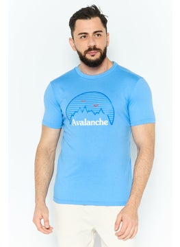 Avalanche Men Sportswear Fit Short Sleeves Outdoor T-shirt, Blue  - Image 1