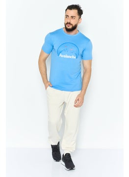 Avalanche Men Sportswear Fit Short Sleeves Outdoor T-shirt, Blue  - Image 3