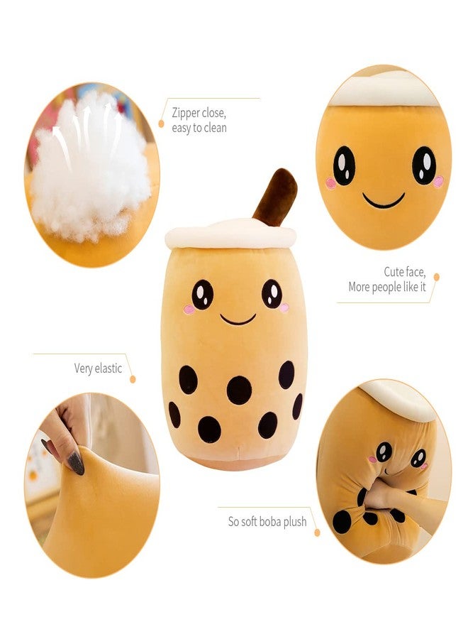 FIONOUT Bubble Tea Plush Pillow Mini Kawaii Cute Boba Strawberry Plush 13.7 inch Stuffed Boba Cup Shape Doll Super Soft Hugging Pillow Plush Gift for Adults(Pink) - Image 2