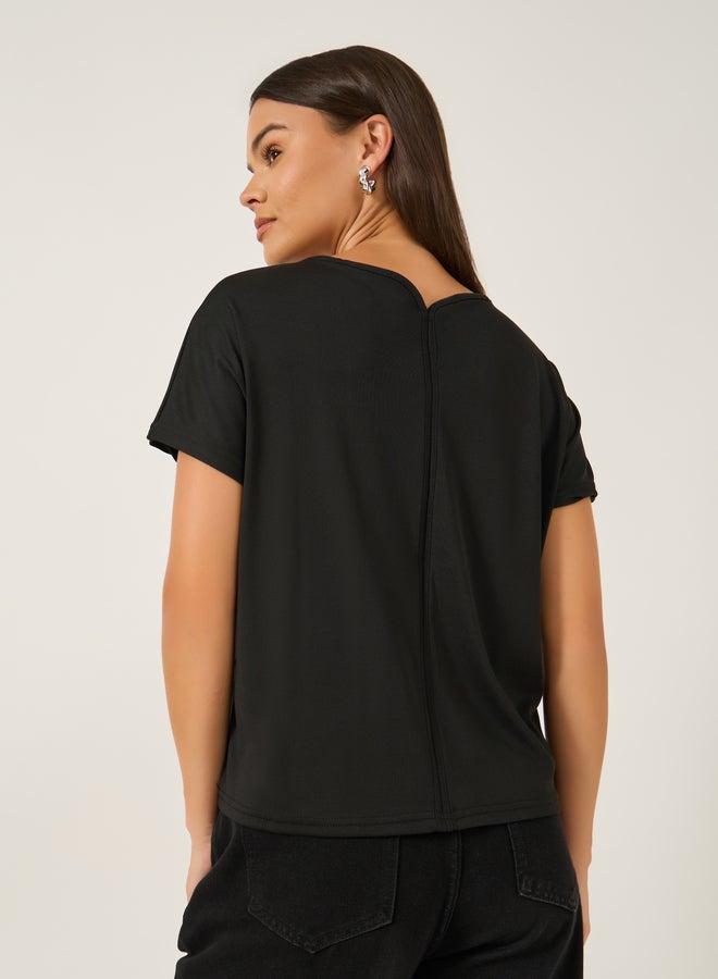 Styli Solid Regular Fit V-Neck T-Shirt - Image 4