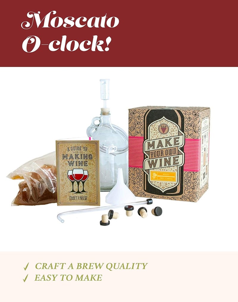 Craft A Brew طقم صنع موسكاتو في المنزل - تخمير سهل للمبتدئين مع المكونات واللوازم - تجربة صانع النبيذ النهائية - Image 5