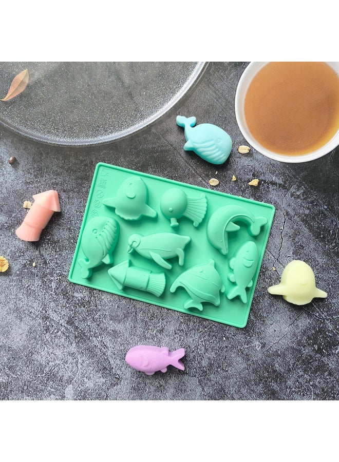 8 Consecutive Ocean Fish 751 Silicone Chocolate MolD 3D CanDy PuDDing Baking Biscuit Cake Decoration Plug-in-Color:Rice Powder - Image 5
