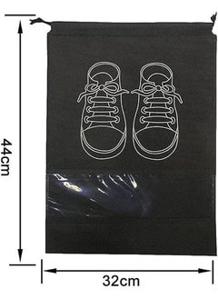 Generic Large Travel Storage Shoe Bag 12pcs Portable Shoe Bag Dust proof Shoe Organizer Bags for Men and Women Shoes Black Grey  - Image 3