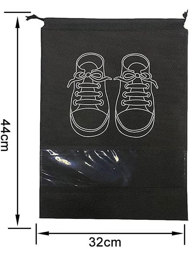 Large Travel Storage Shoe Bag 12pcs Portable Shoe Bag Dust proof Shoe Organizer Bags for Men and Women Shoes Black Grey  - Image 3