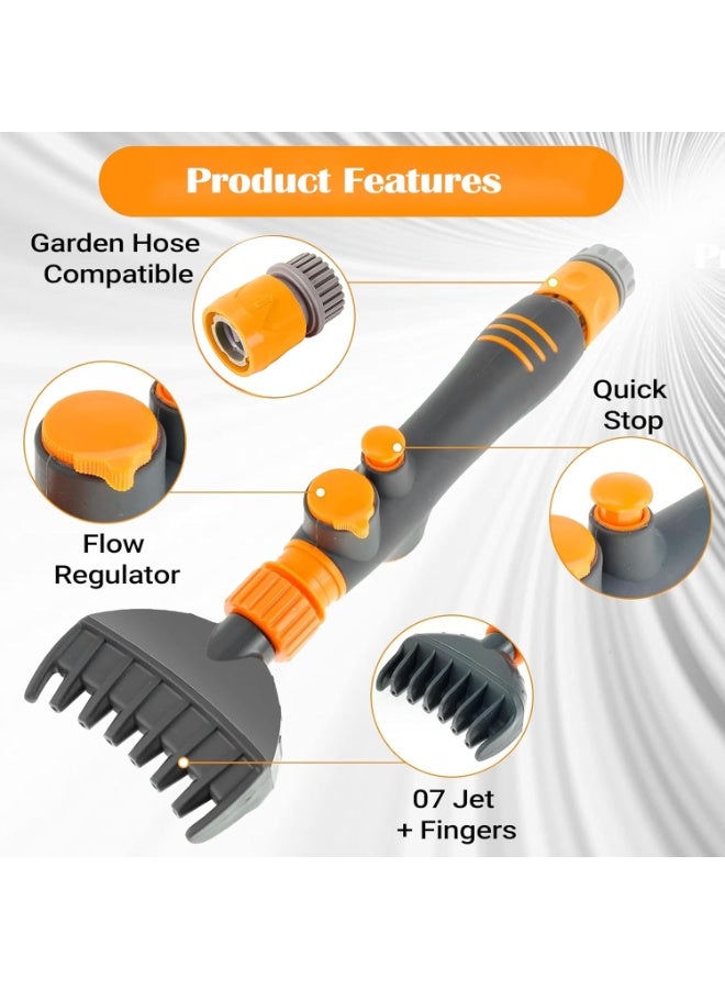 Portable Pool  Filter Cartridge Cleaning Brush, 1 Count Handheld Rectangular Swimming Pool Flushing Brush with Hose Connector, Handheld Pool Cleaner, Household Cleaning Tool for Paper Filter Cartrid - Image 5