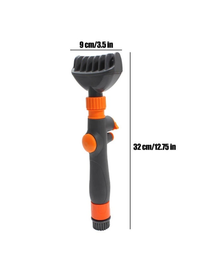 Portable Pool  Filter Cartridge Cleaning Brush, 1 Count Handheld Rectangular Swimming Pool Flushing Brush with Hose Connector, Handheld Pool Cleaner, Household Cleaning Tool for Paper Filter Cartrid - Image 2