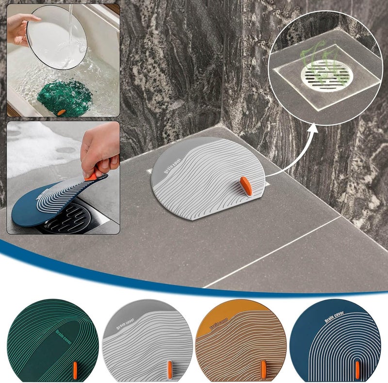comfrt Silicone Sink Floor Cover, Tub Stopper Silicone Floor Drain Anti-Odor Mat, Silica Gel Drain Plugs, Deodorizing Cover, Kitchen Seal, Sewer Deodorization Suitable for Kitchen, Bathro - Image 5