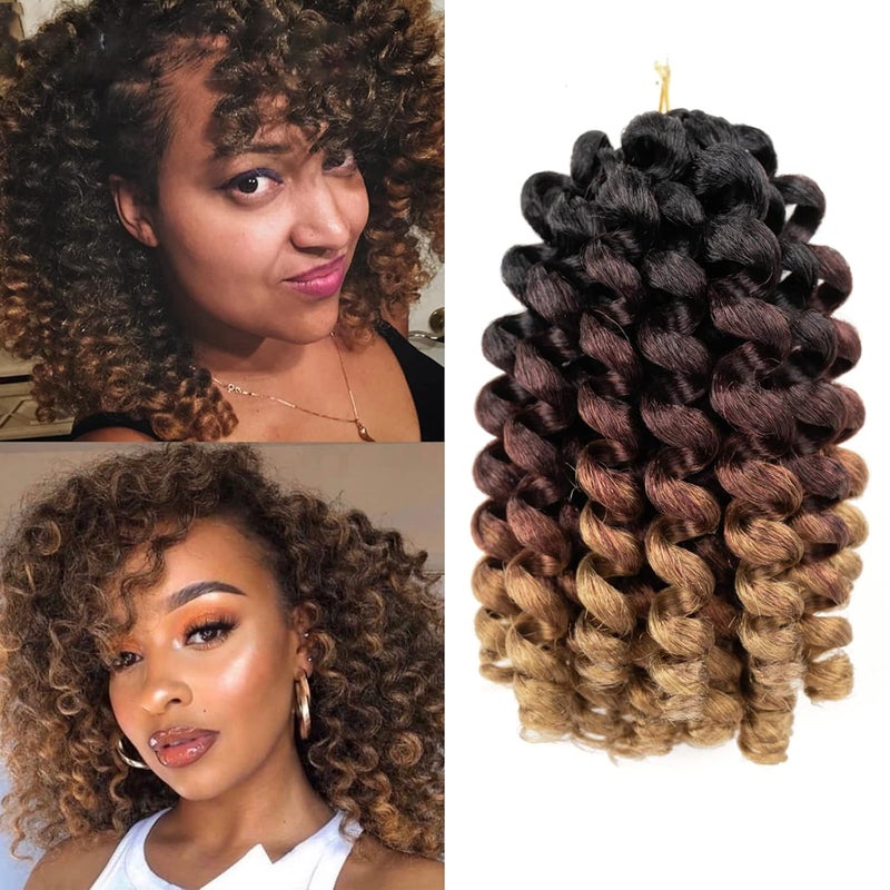 8 Inch 5 Pcs Wand Curl Crochet Hair Jamaican Bounce Crochet Hair Short Curly Braids Hair Curly Crochet Hair for Black Women 20 RootsPackT1B3027