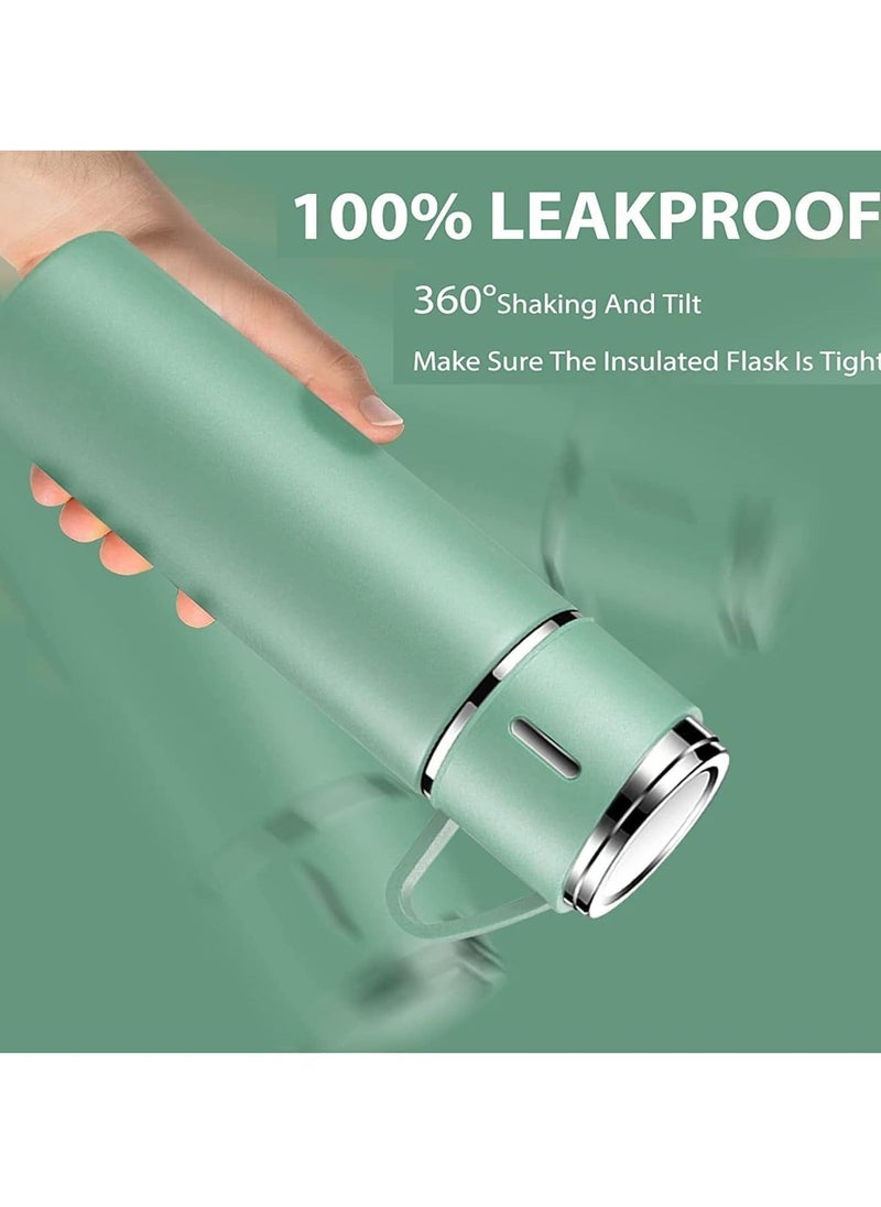 TIGER زجاجة حرارية معزولة بالفراغ 500 مل/17.6 أونصة من الفولاذ المقاوم للصدأ مع كوب - تحافظ على المشروبات ساخنة وباردة، مثالية للقهوة والماء والمشروبات - تصميم متين ومقاوم للتسرب - Image 2