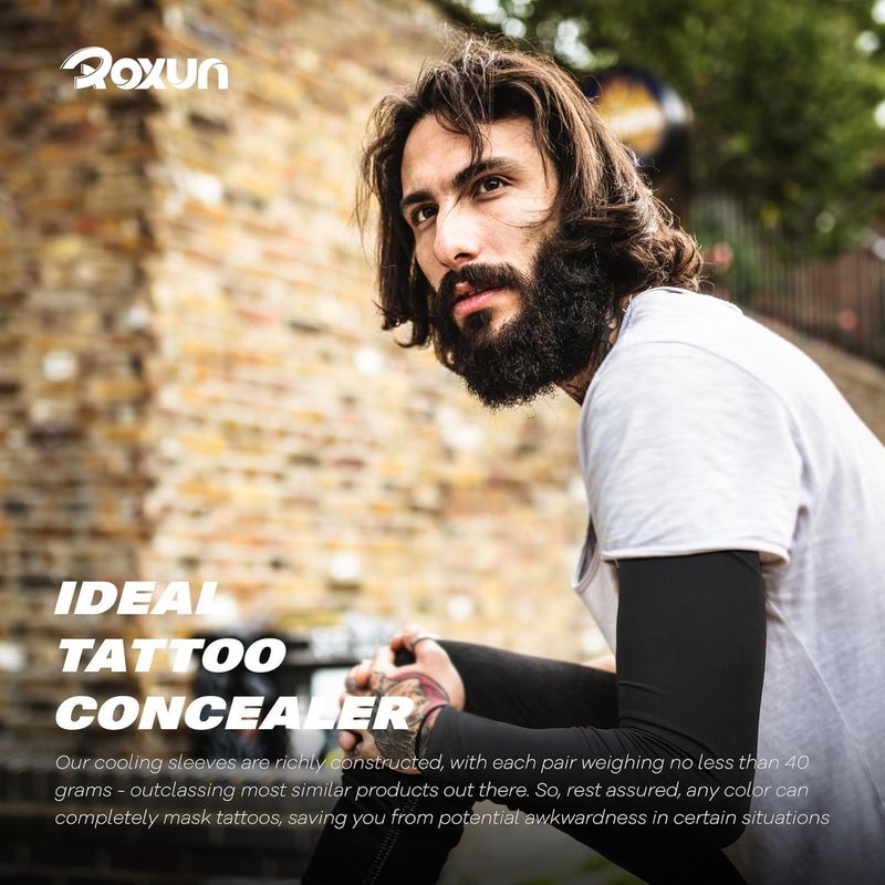 ROXUN UV Sun Protection Cooling Sleeves,Compression Cricket Sports Hand Cover for Men/Women - Image 4
