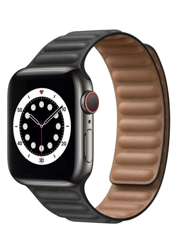 ELTRAZONE - Compatible with Apple Watch Band 45mm,Genuine Leather Watch Strap Replacement for Apple Watch Series 7 - Image 1