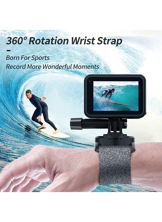 TELESIN - TELESIN Upgraded Wrist Strap, 360 Rotation Arm Plam Ankle Mount Band Holder Cycling Mount for GoPro Max Hero 11 10 9 8 7 6 5 Insta360 One R X2 Go2 DJI Osmo Action 2 Camera Accessories - Image 1