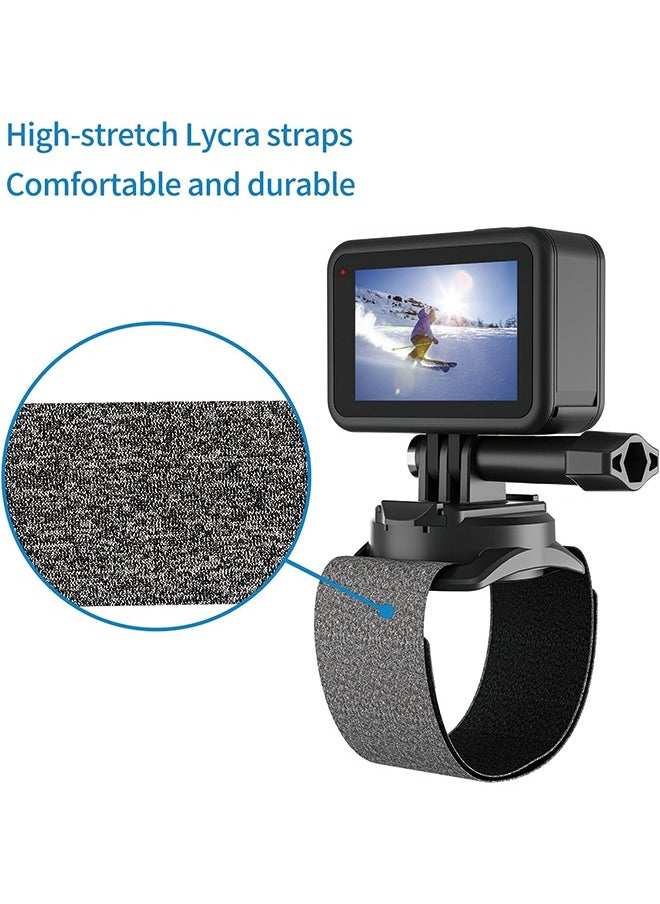 TELESIN - TELESIN Upgraded Wrist Strap, 360 Rotation Arm Plam Ankle Mount Band Holder Cycling Mount for GoPro Max Hero 11 10 9 8 7 6 5 Insta360 One R X2 Go2 DJI Osmo Action 2 Camera Accessories - Image 1
