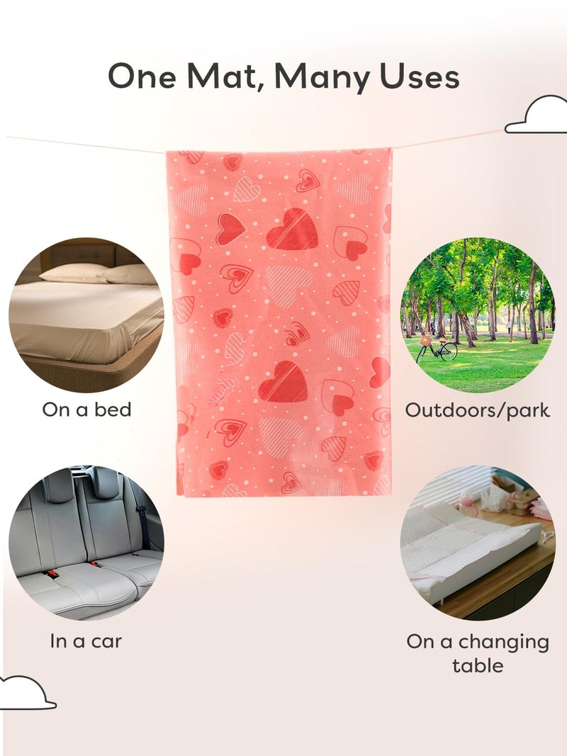 SuperBottoms Diaper Changing Mat for Baby – Waterproof & Washable Bed Protector | Super Absorbent, Lightweight, Breathable InstaDry Playmat (70cm x 100cm) – Peppy Pink (Medium) - Image 4
