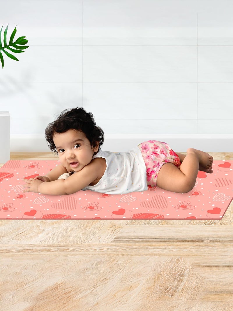 SuperBottoms Diaper Changing Mat for Baby – Waterproof & Washable Bed Protector | Super Absorbent, Lightweight, Breathable InstaDry Playmat (70cm x 100cm) – Peppy Pink (Medium) - Image 1